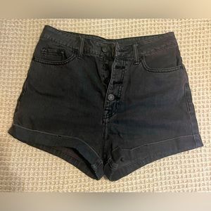 BDG Super High Rise Foxy Black Denim Shorts 28